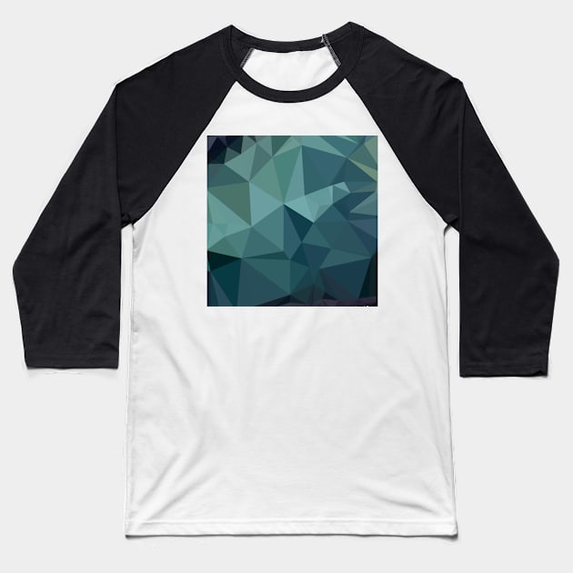 Metallic Seaweed Green Abstract Low Polygon Background Baseball T-Shirt by retrovectors